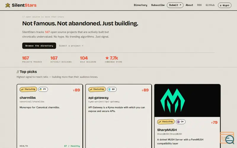 Screenshot of SilentStars