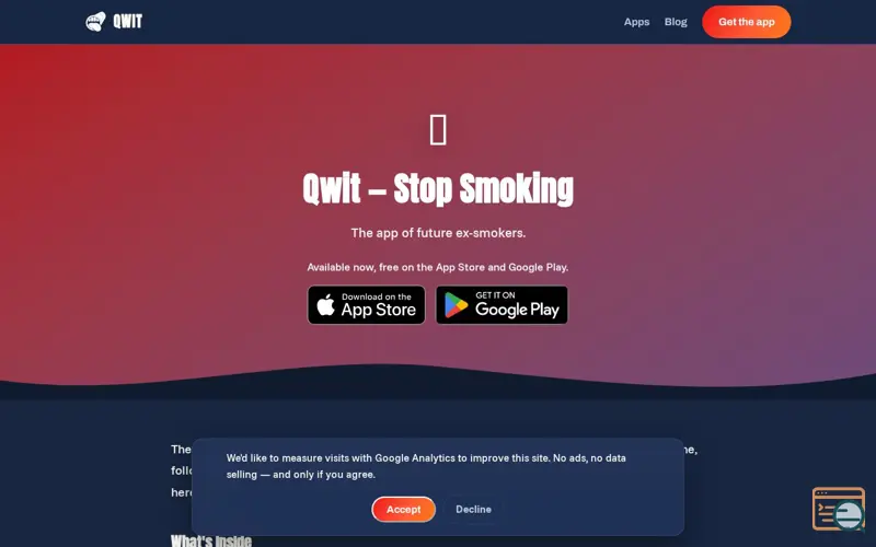 Screenshot of Qwit Smoking
