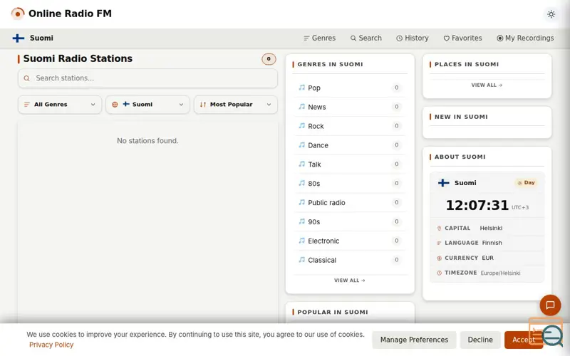 Screenshot of Online Radio FM