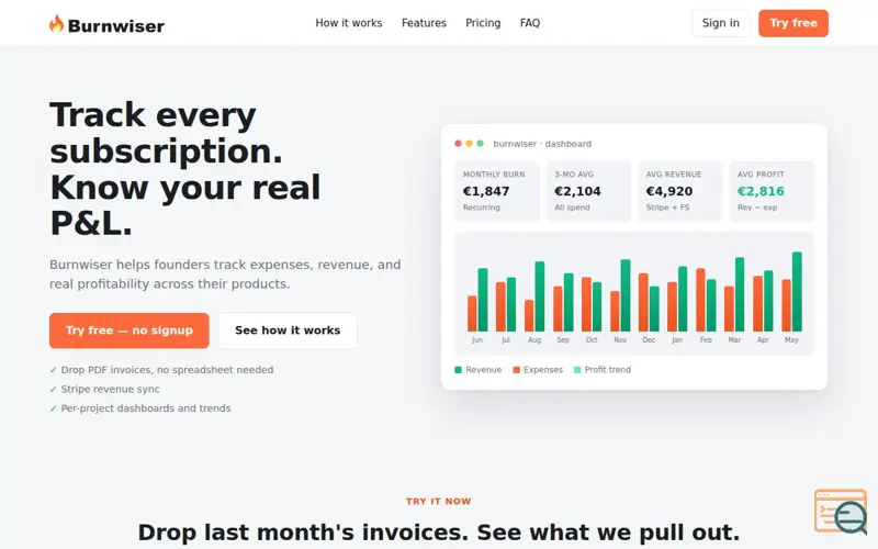 Screenshot of Burnwiser