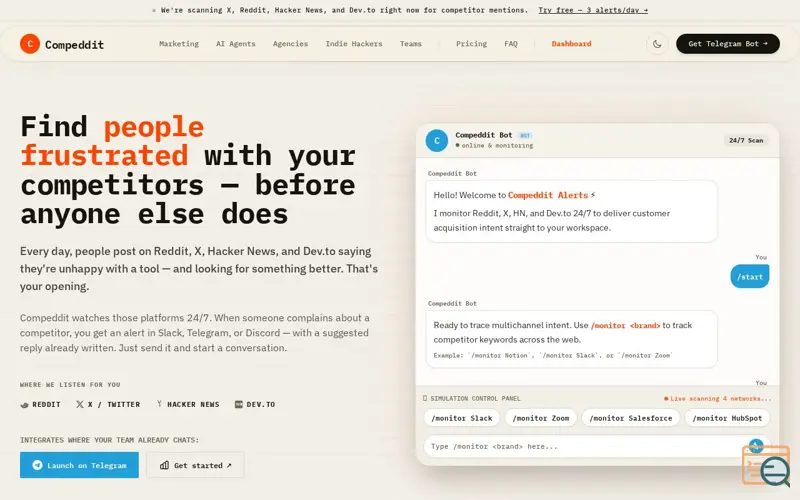 Screenshot of Compeddit