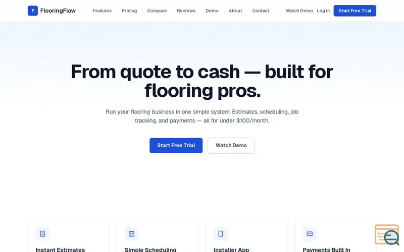 Screenshot of FlooringFlow — From Quote to Cash, Built for Flooring Pros