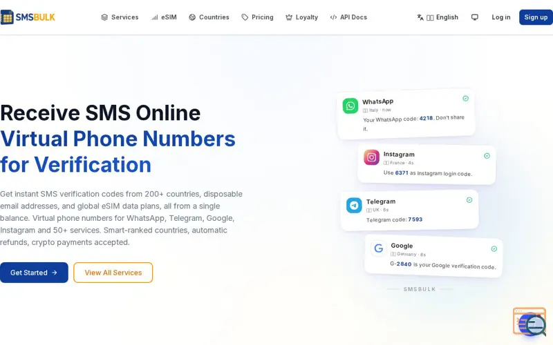 Screenshot of SMSBulk