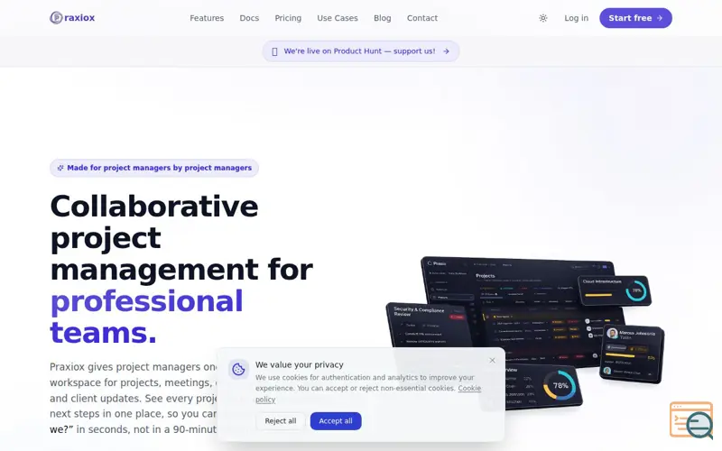 Screenshot of Praxiox