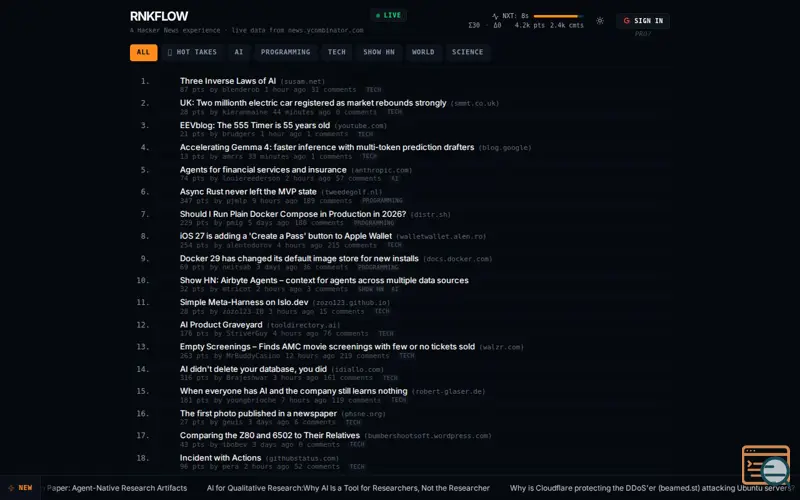 Screenshot of Rnkflow