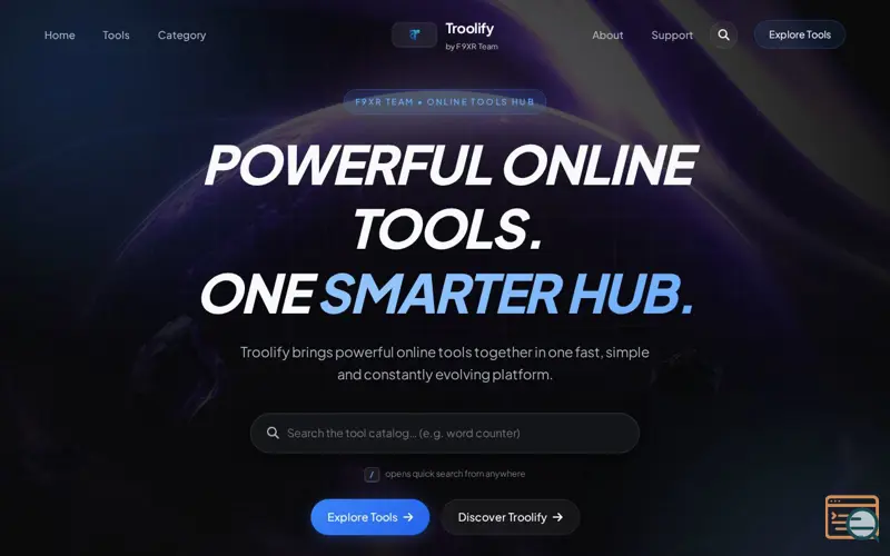 Screenshot of Troolify, a launch using Launch01