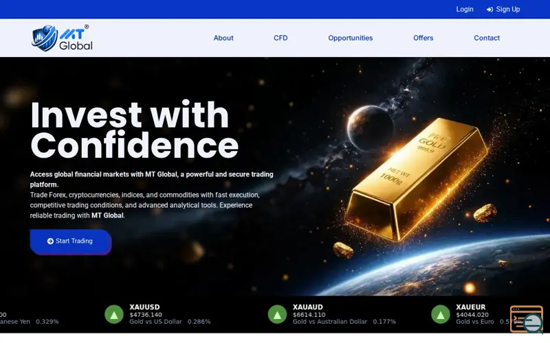 Screenshot of MT Global