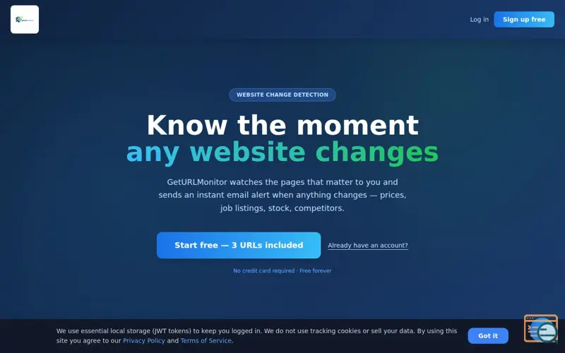 Screenshot of GetURLMonitor