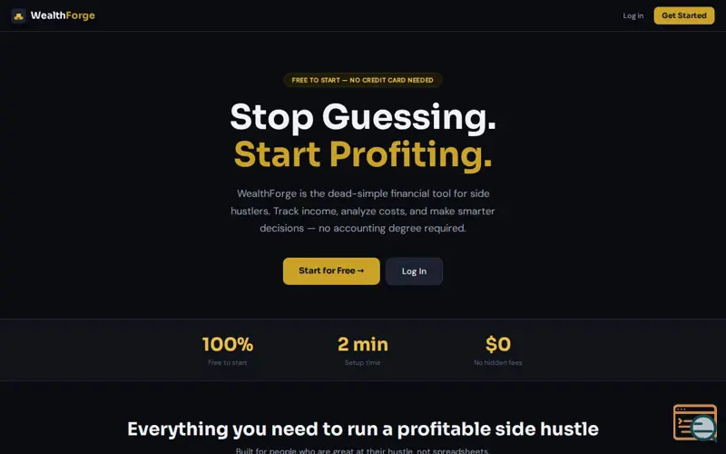 Screenshot of WealthForge