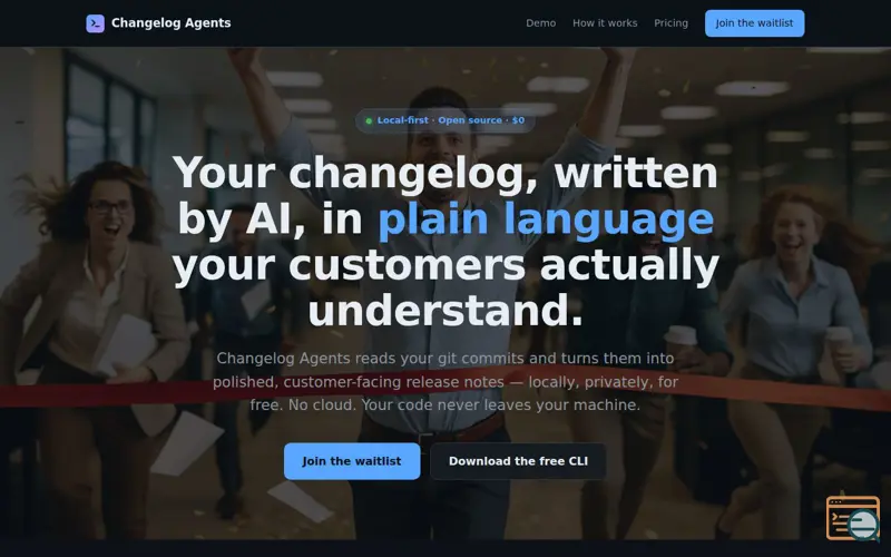 Screenshot of Changelog Agents