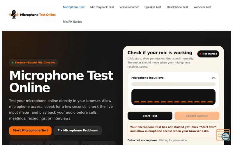 Screenshot of Microphone Test Online