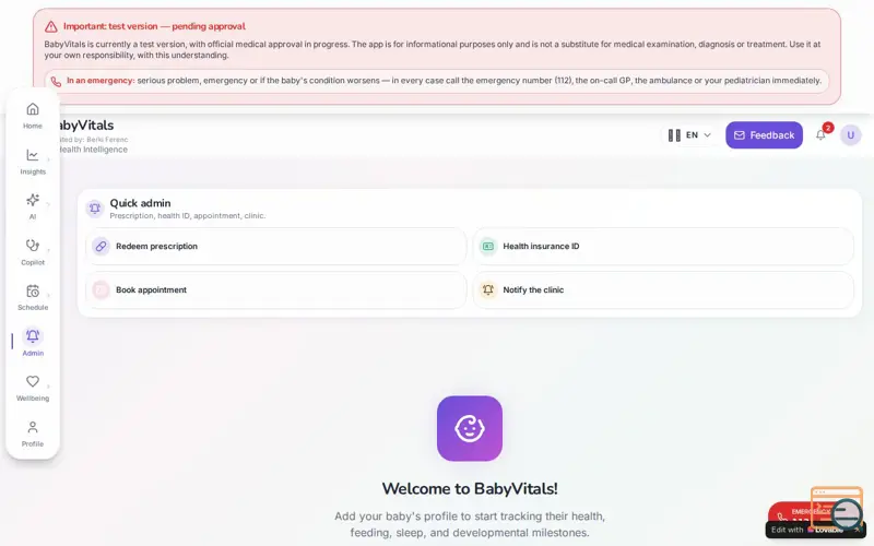 Screenshot of BabyVitals