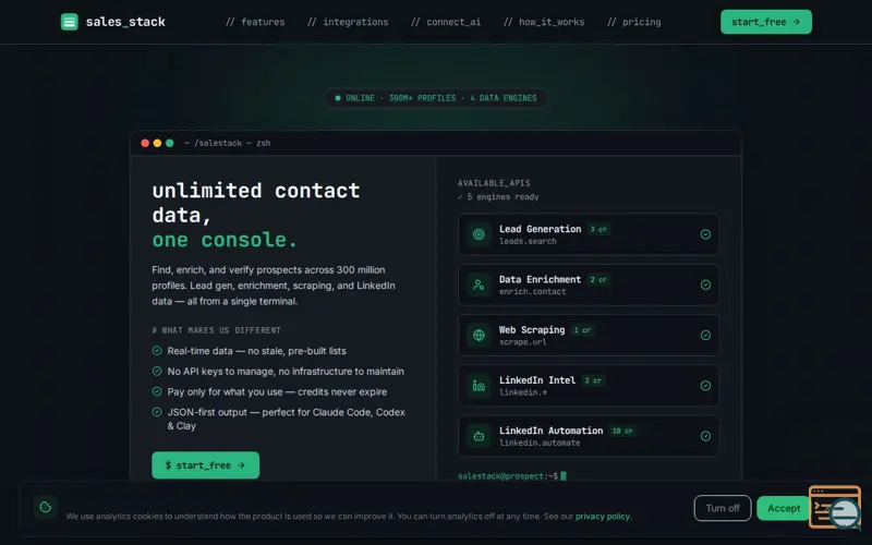 Screenshot of sales_stack