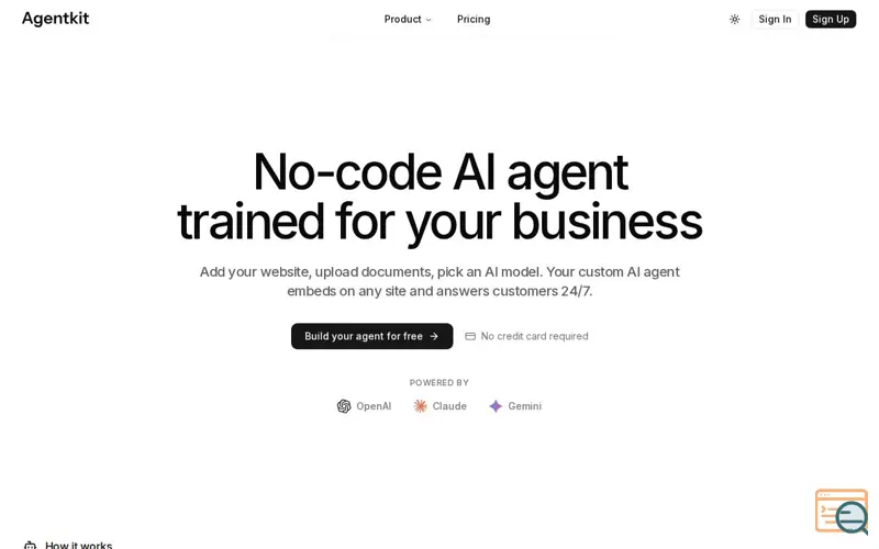 Screenshot of Agentkit