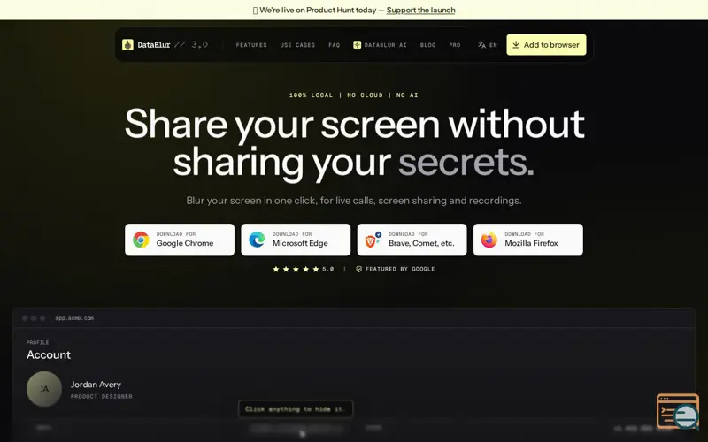 Screenshot of DataBlur