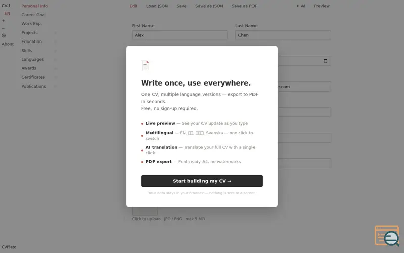 Screenshot of CVPlato