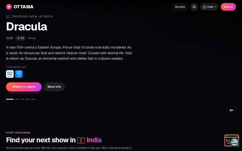 Screenshot of OTTASIA