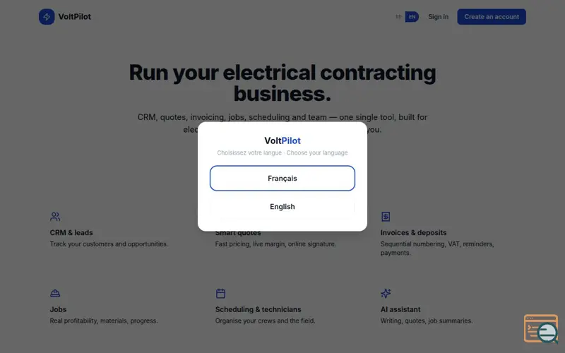 Screenshot of VoltPilot