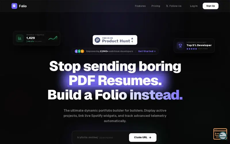 Screenshot of Folio