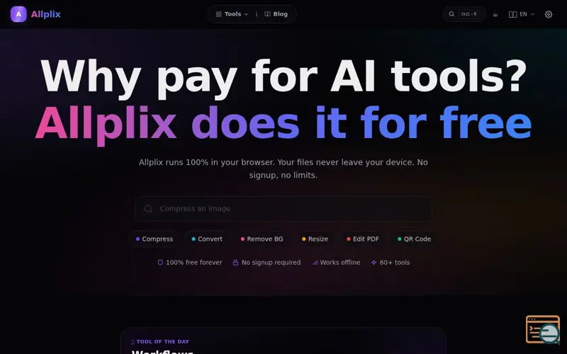Screenshot of Allplix, a launch using ipify