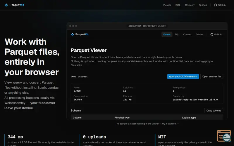 Screenshot of ParquetKit