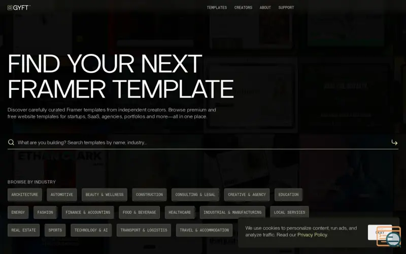 Screenshot of GYFT