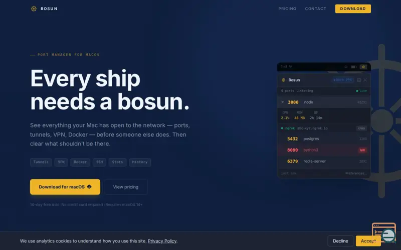 Screenshot of Bosun