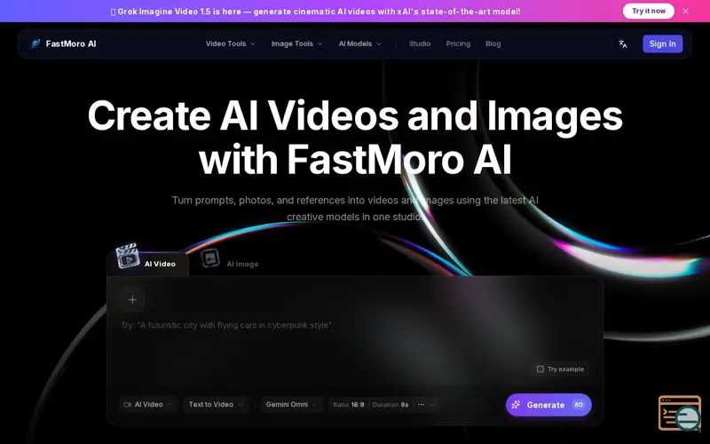 Screenshot of FastMoro AI