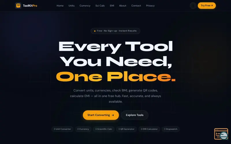 Screenshot of ToolKit Pro