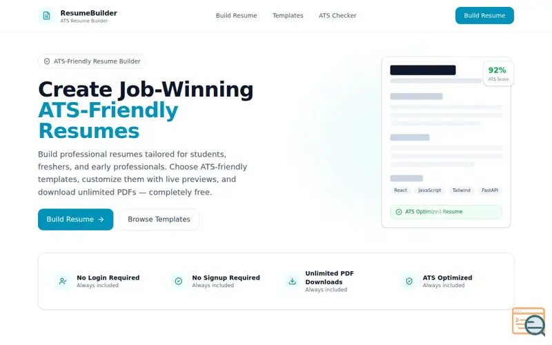 Screenshot of ResumeBuilder