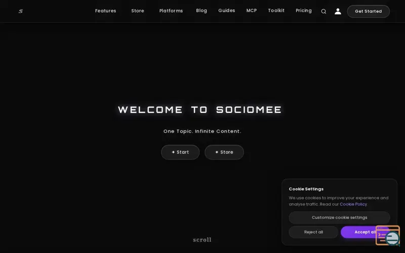 Screenshot of SocioMee