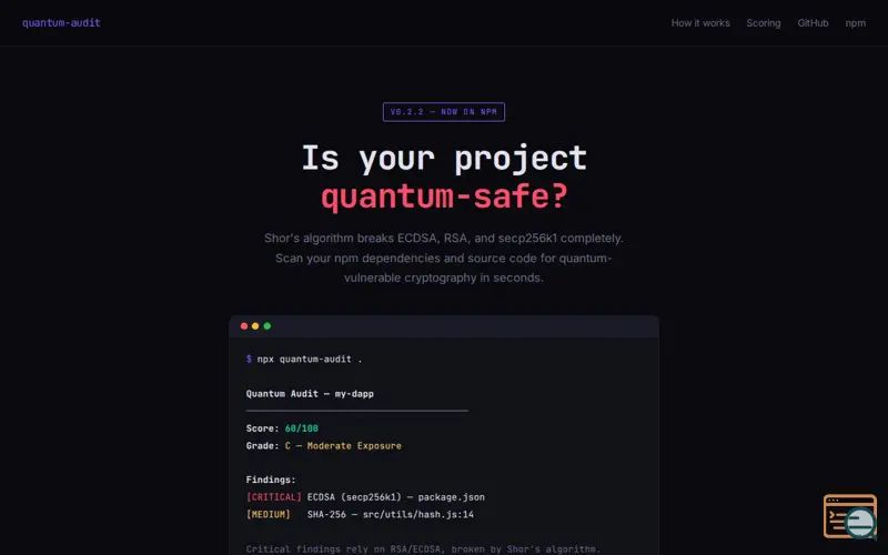 Screenshot of Quantum-audit