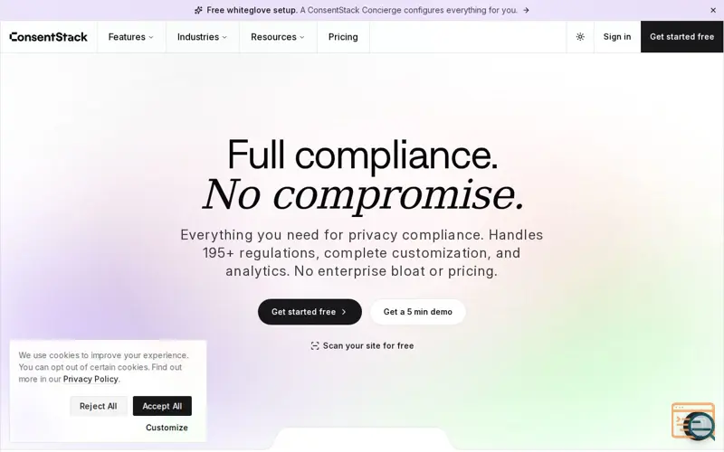 Screenshot of ConsentStack