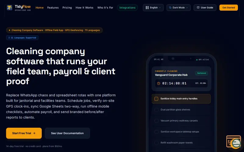 Screenshot of TidyFlow