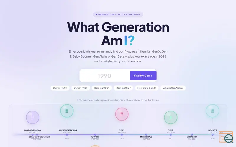 Screenshot of What Generation Am I