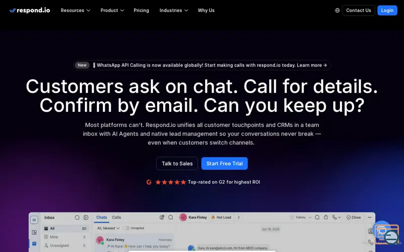Screenshot of Respond.io Mobile App, a launch using Dreamdata