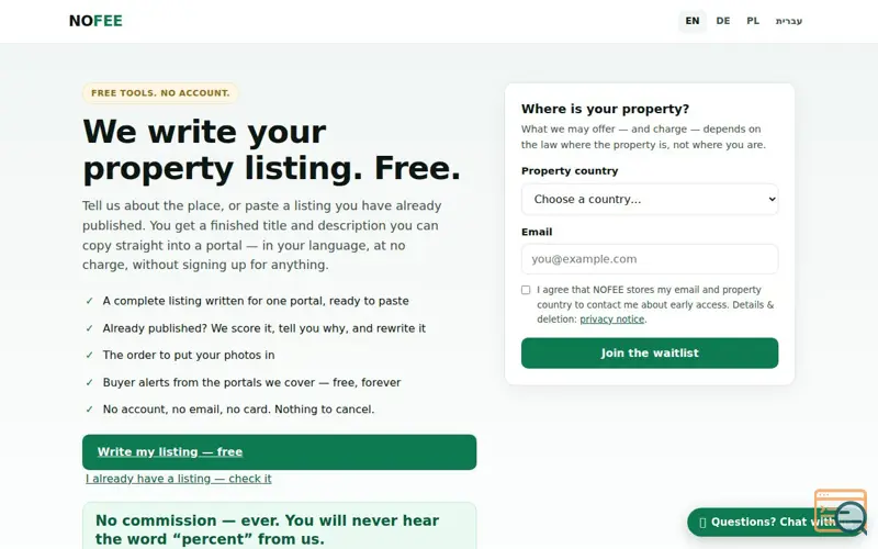Screenshot of NOFEE