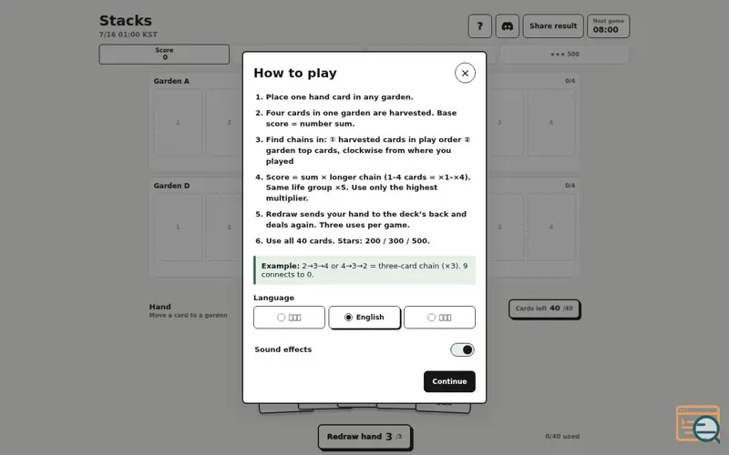 Screenshot of Stacks