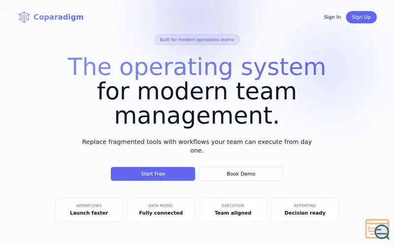 Screenshot of Coparadigm
