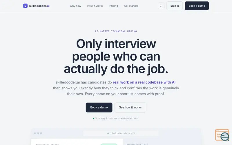 Screenshot of skilledcoder.ai