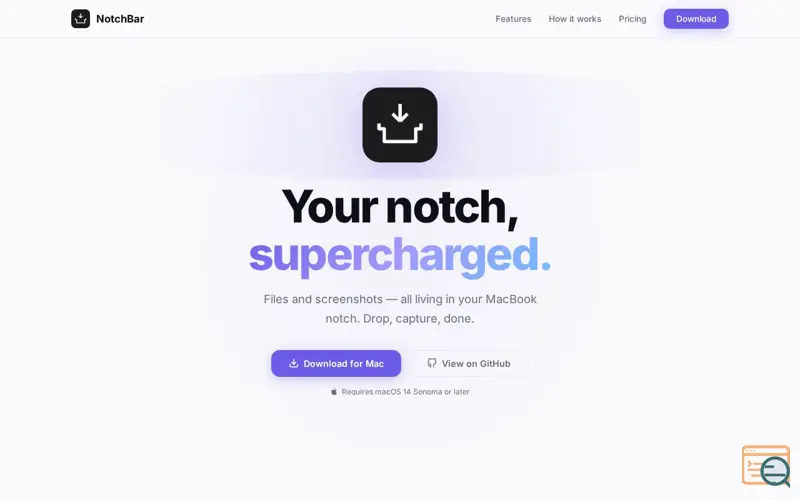 Screenshot of NotchBar