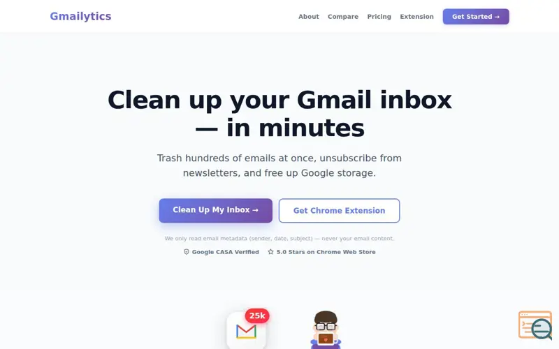 Screenshot of Gmailytics