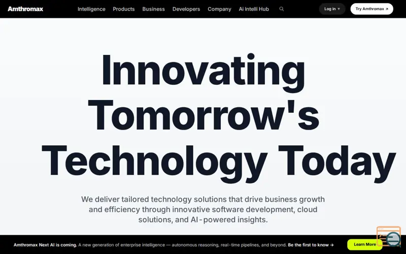 Screenshot of Amthromax | AI Software Company for Enterprise AI & Intelligent Automation