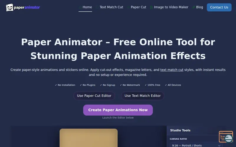 Screenshot of Turn image to Animations