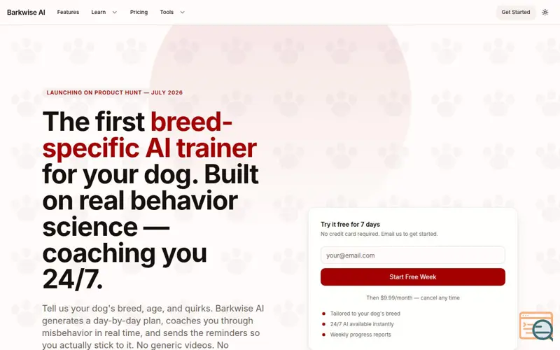 Screenshot of Barkwise AI