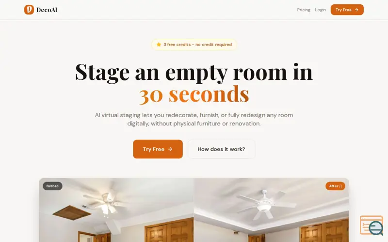 Screenshot of DecoAI
