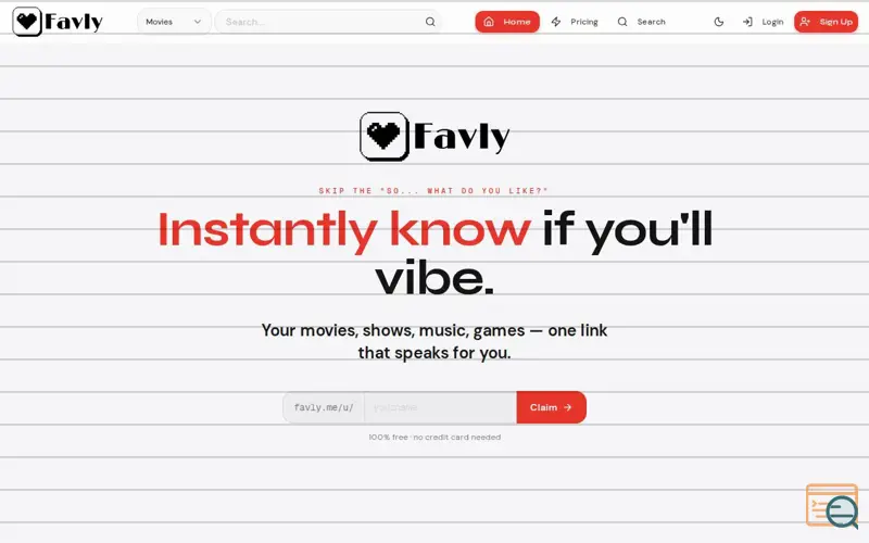 Screenshot of Favly
