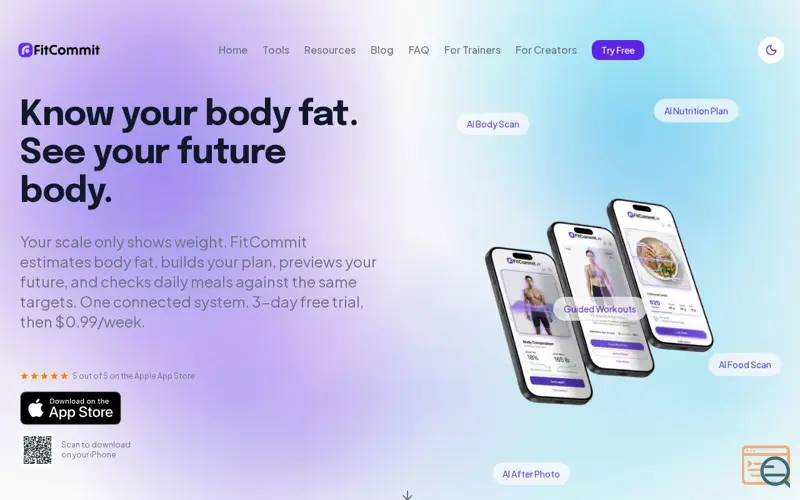 Screenshot of FitCommit
