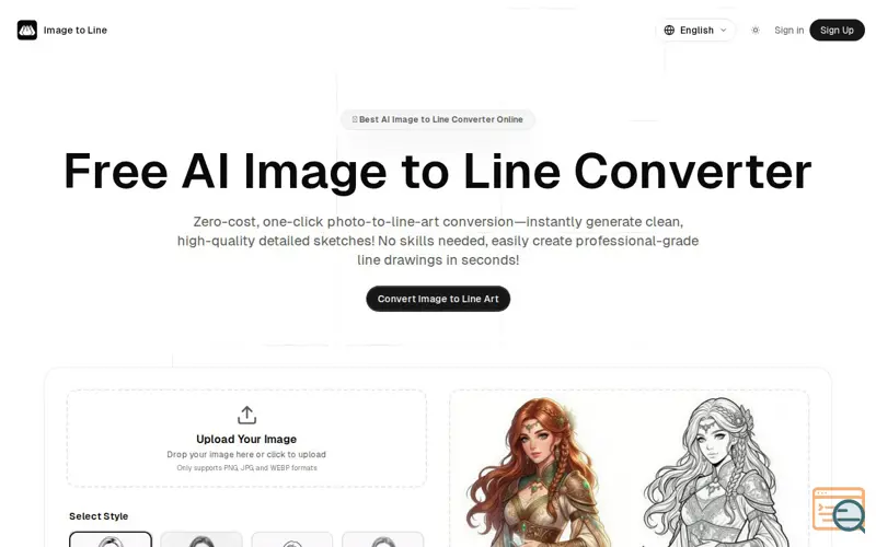 Screenshot of AI Image to Line Converter