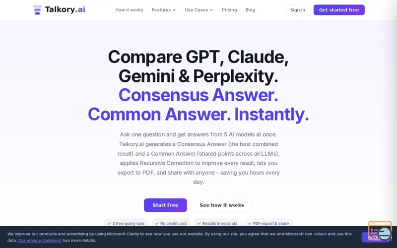 Screenshot of Talkory.ai